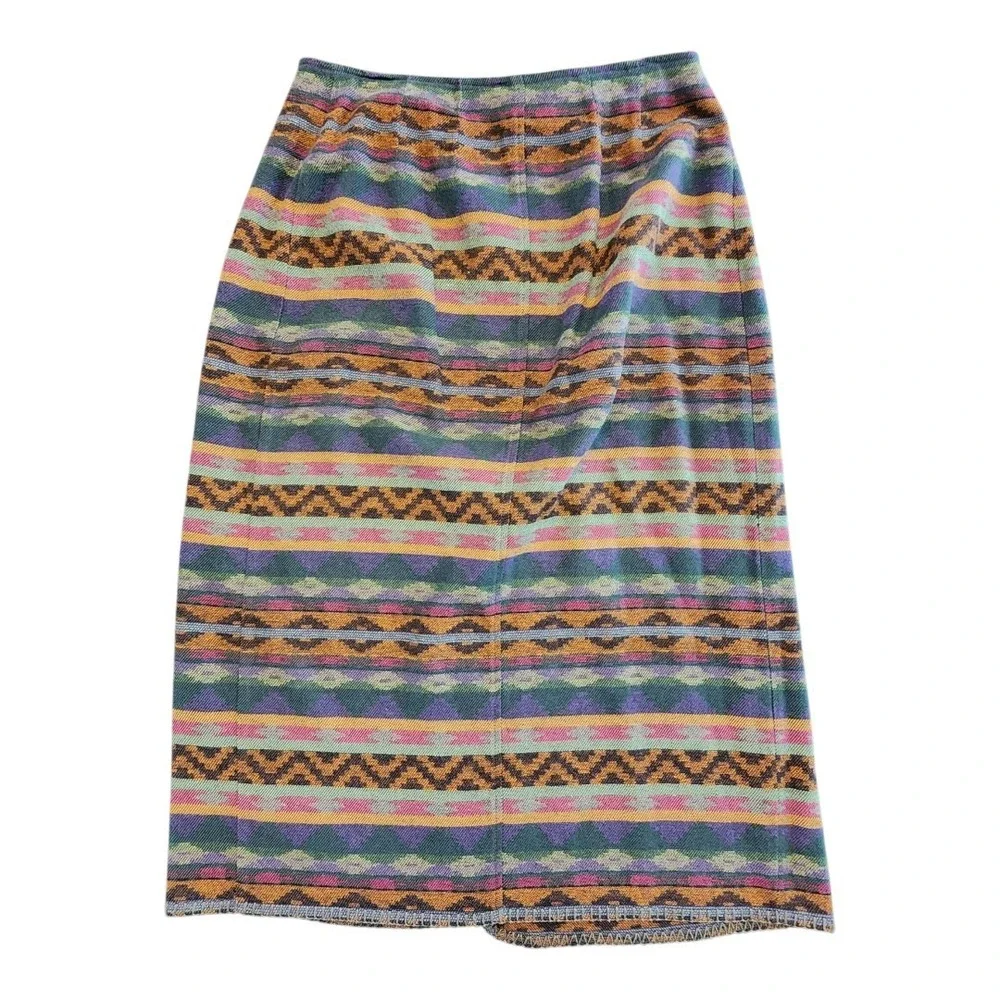 Ambitions Western Vintage Skirt Colorful Wrap Southwestern Made USA Aztec Medium